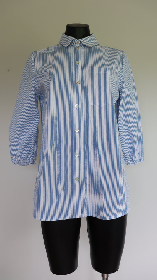 blue illusion Button Up xs